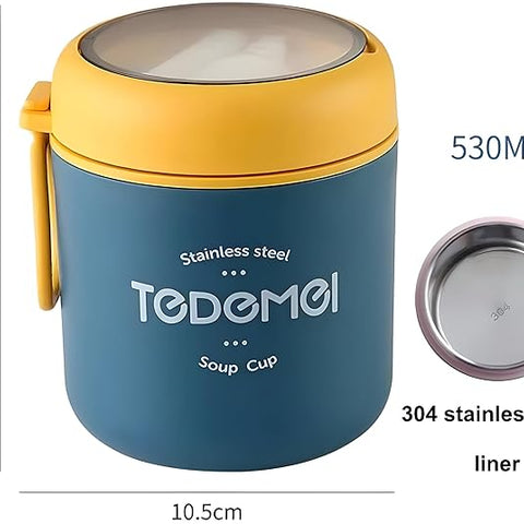 Adoraa -TEDEMEI Steel Lunch Box Drinking Cup Food Thermal Jar Insulated Soup Thermos Containers Thermische Lunchbox with Spoon | Premium Gift Item